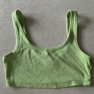 Zara Lime Green Ribbed Crop Top